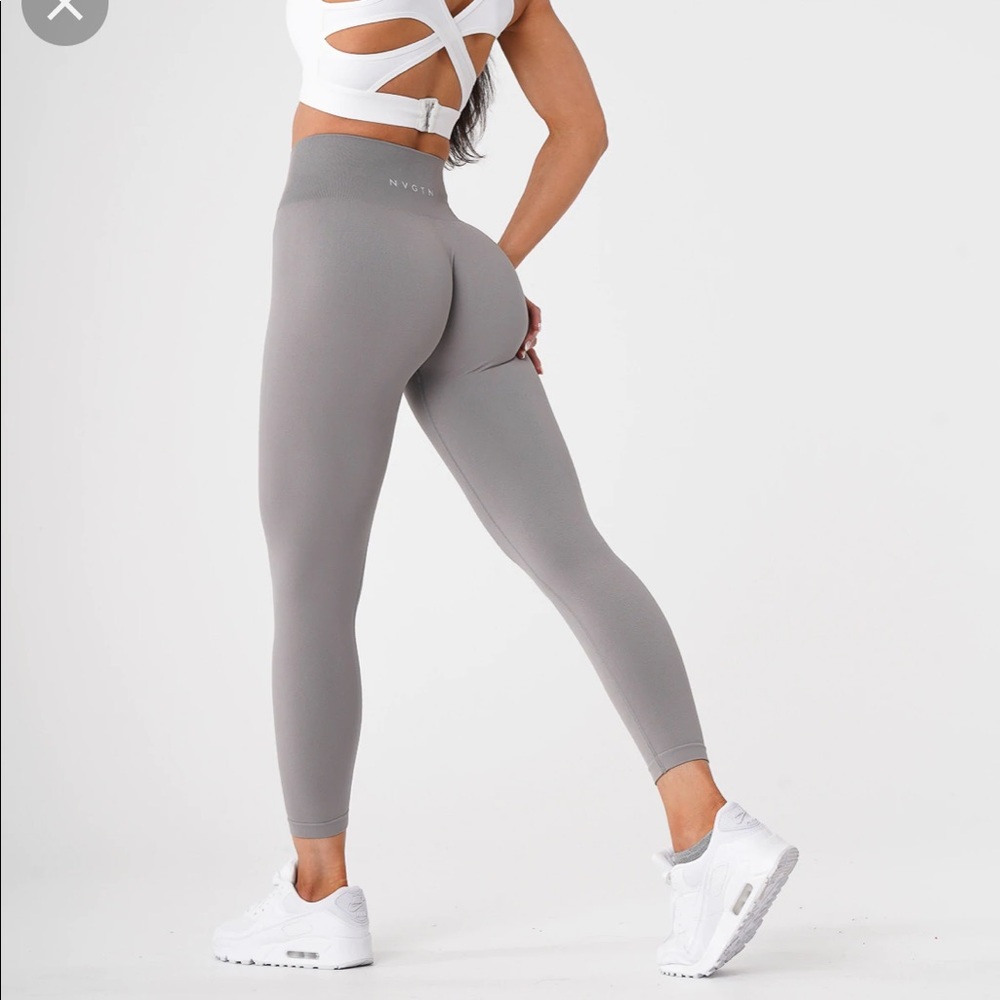 NGVTN light grey solid seamless leggings